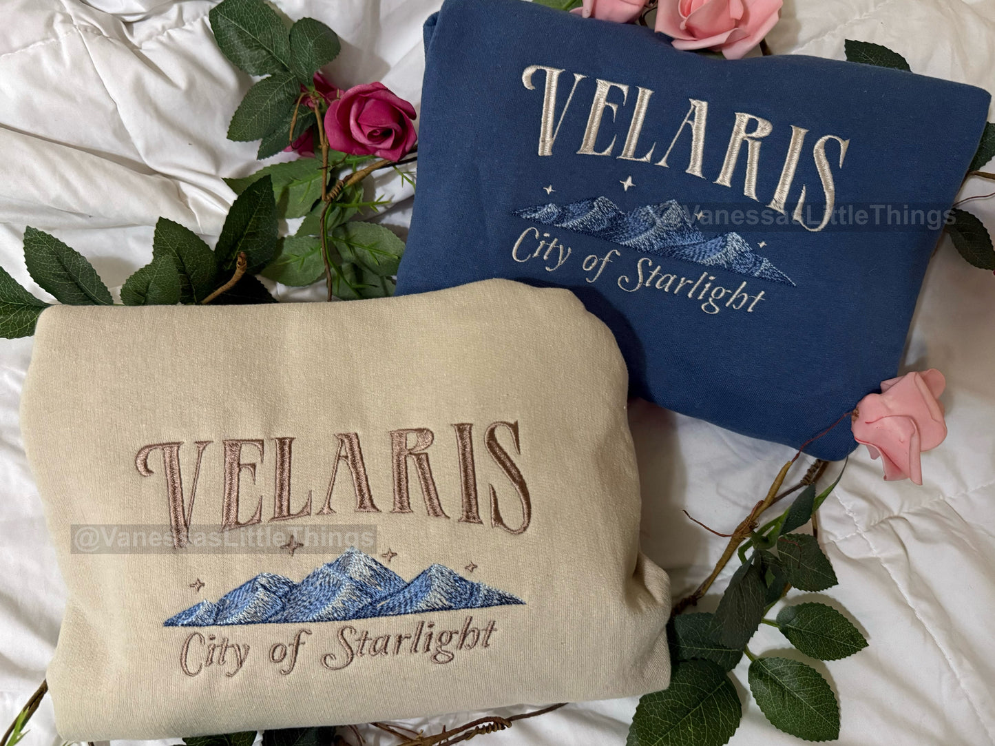OFFICIALLY LICENSED Velaris Mountains City of Starlight Embroidered Crewneck