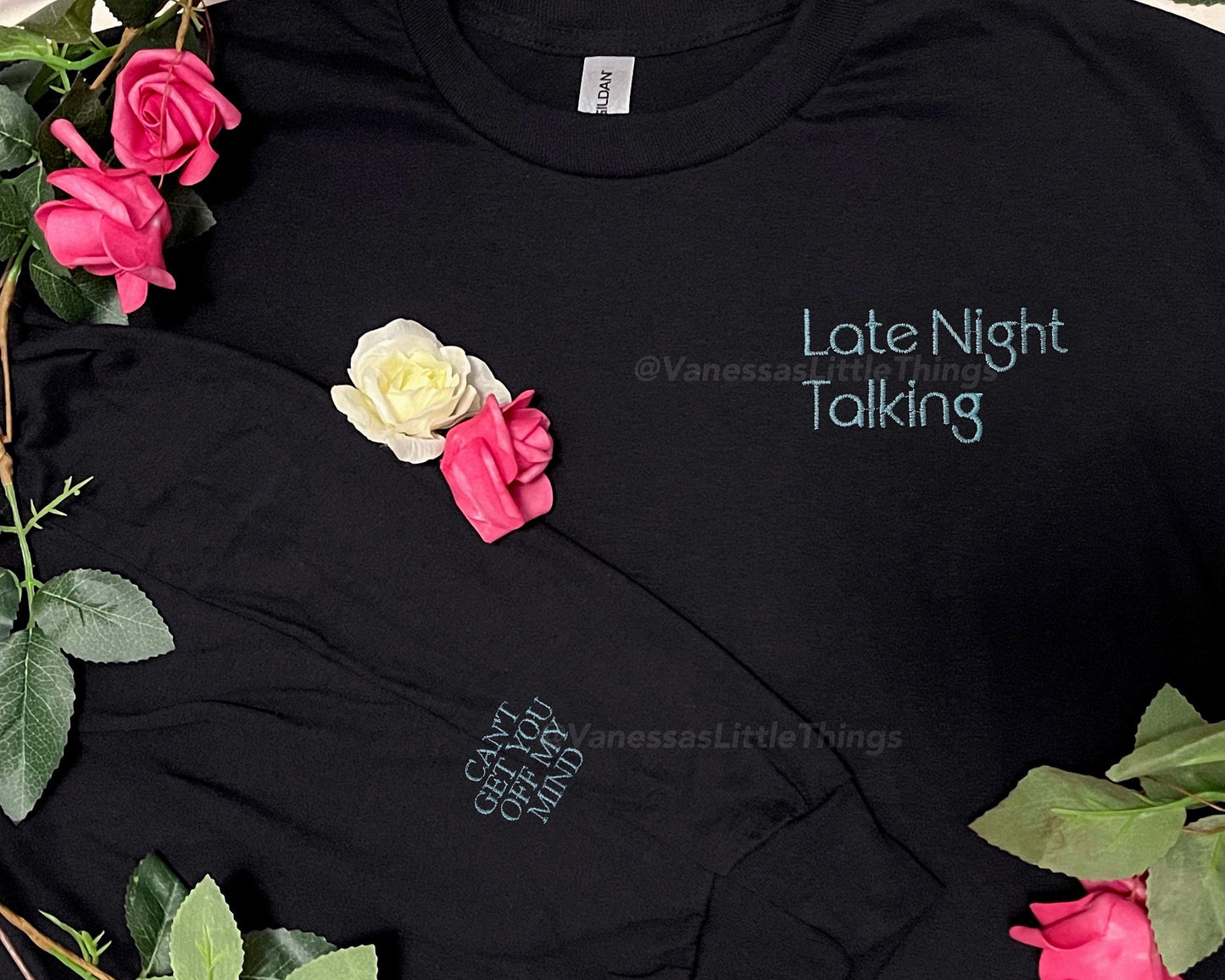 Late Night Embroidered Long Sleeve or Crewneck