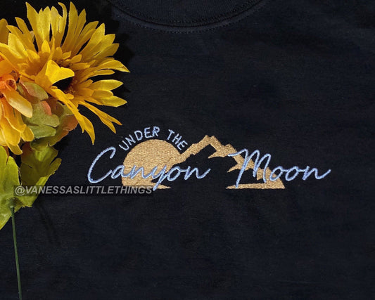 Under The Moon Embroidered T-shirt or Crewneck