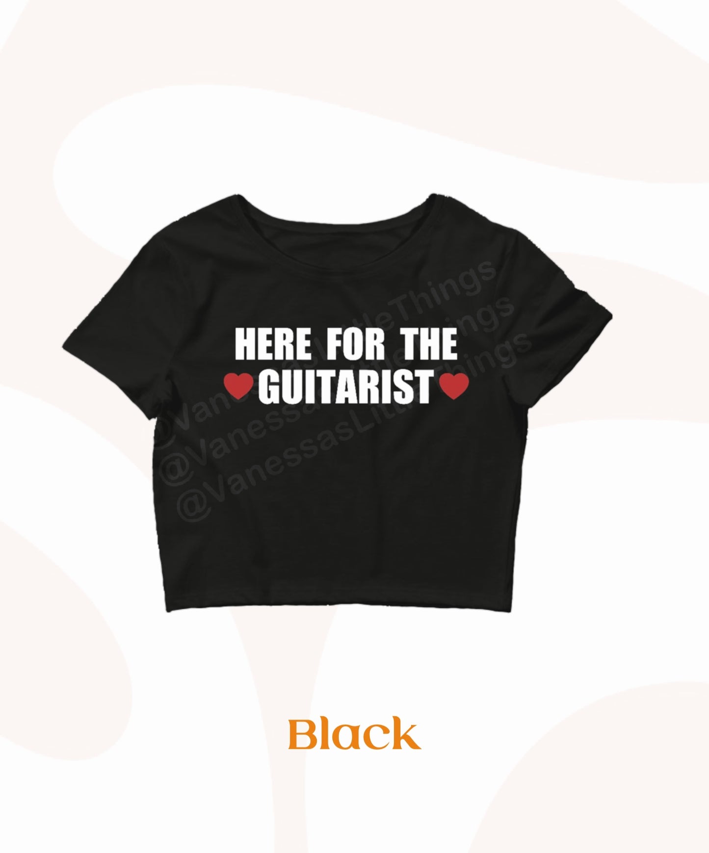 Here For The Guitarist Crop Top Baby Tee