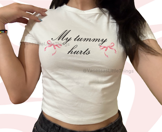 My Tummy Hurts Coquette Baby Tee