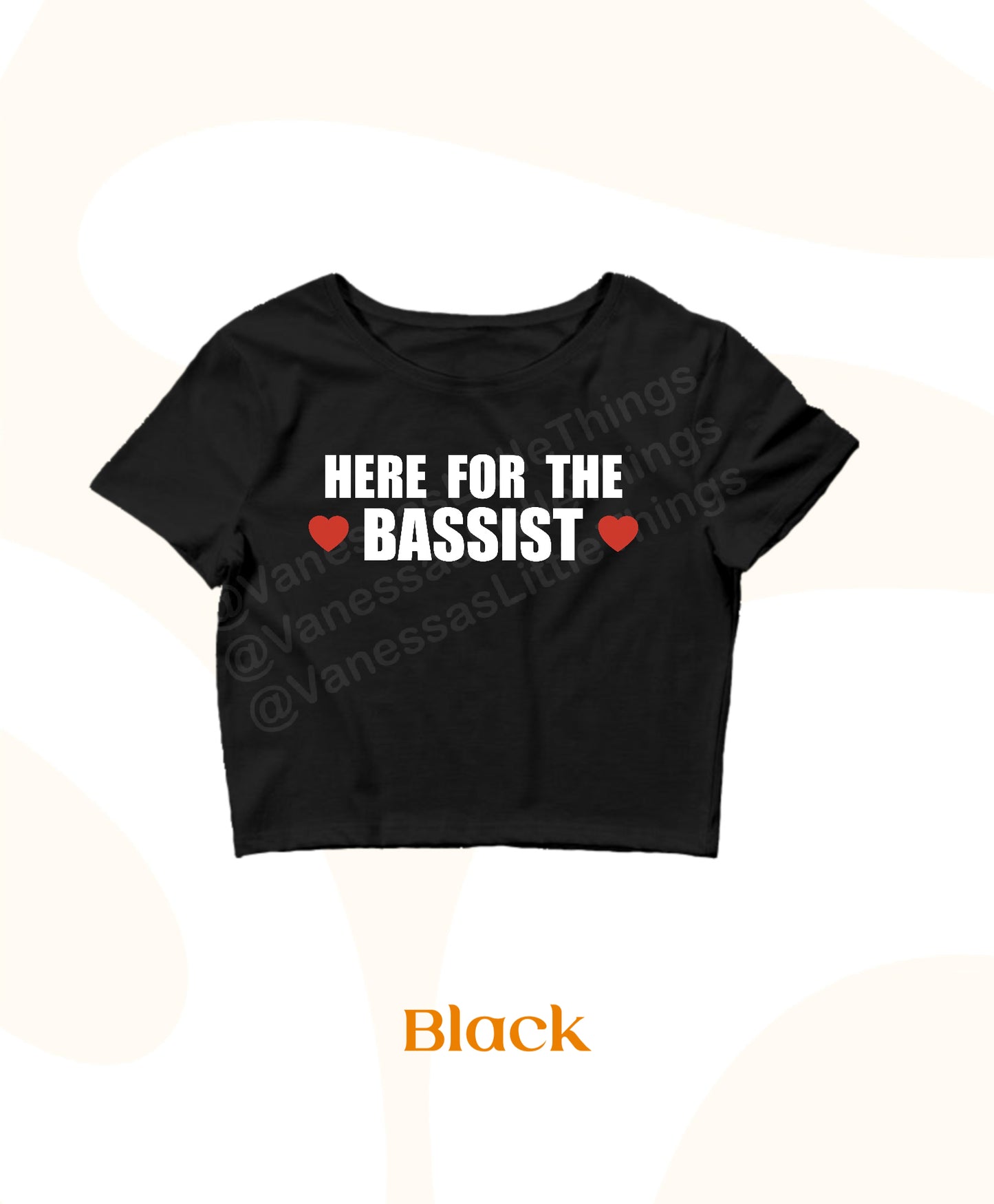 Here For The Bassist Crop Top Baby Tee