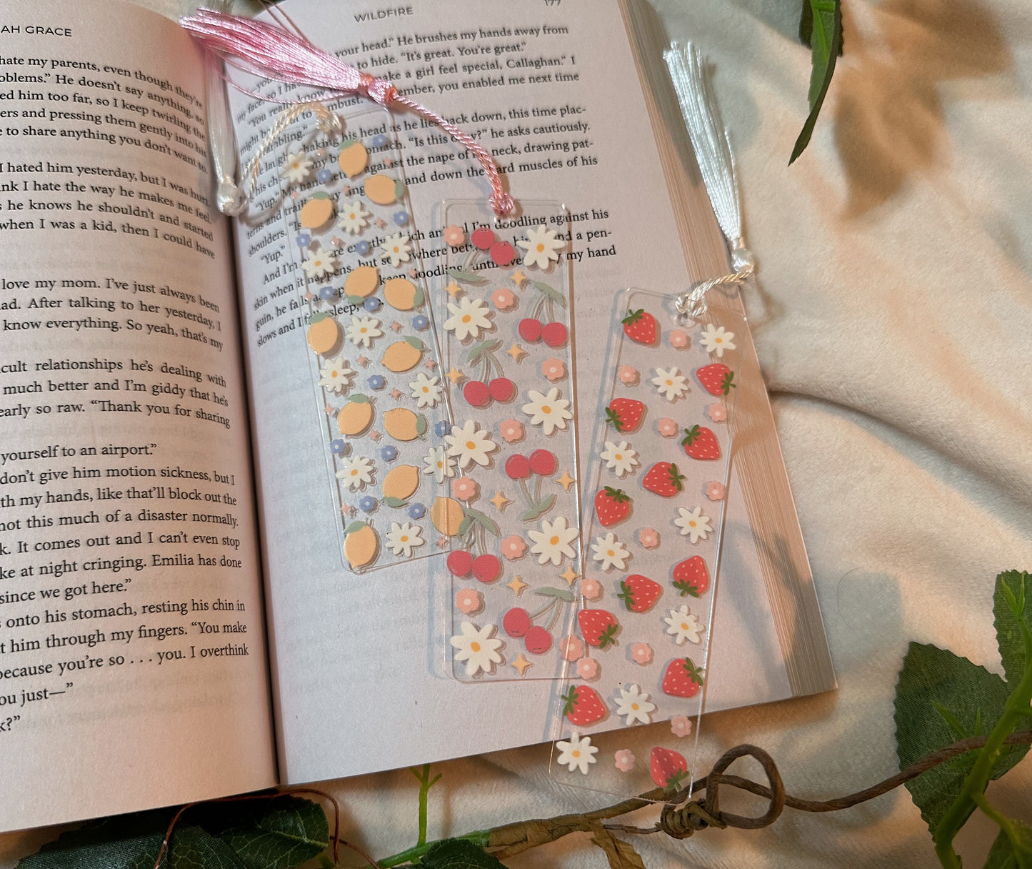 Floral Fruits Acrylic Bookmark