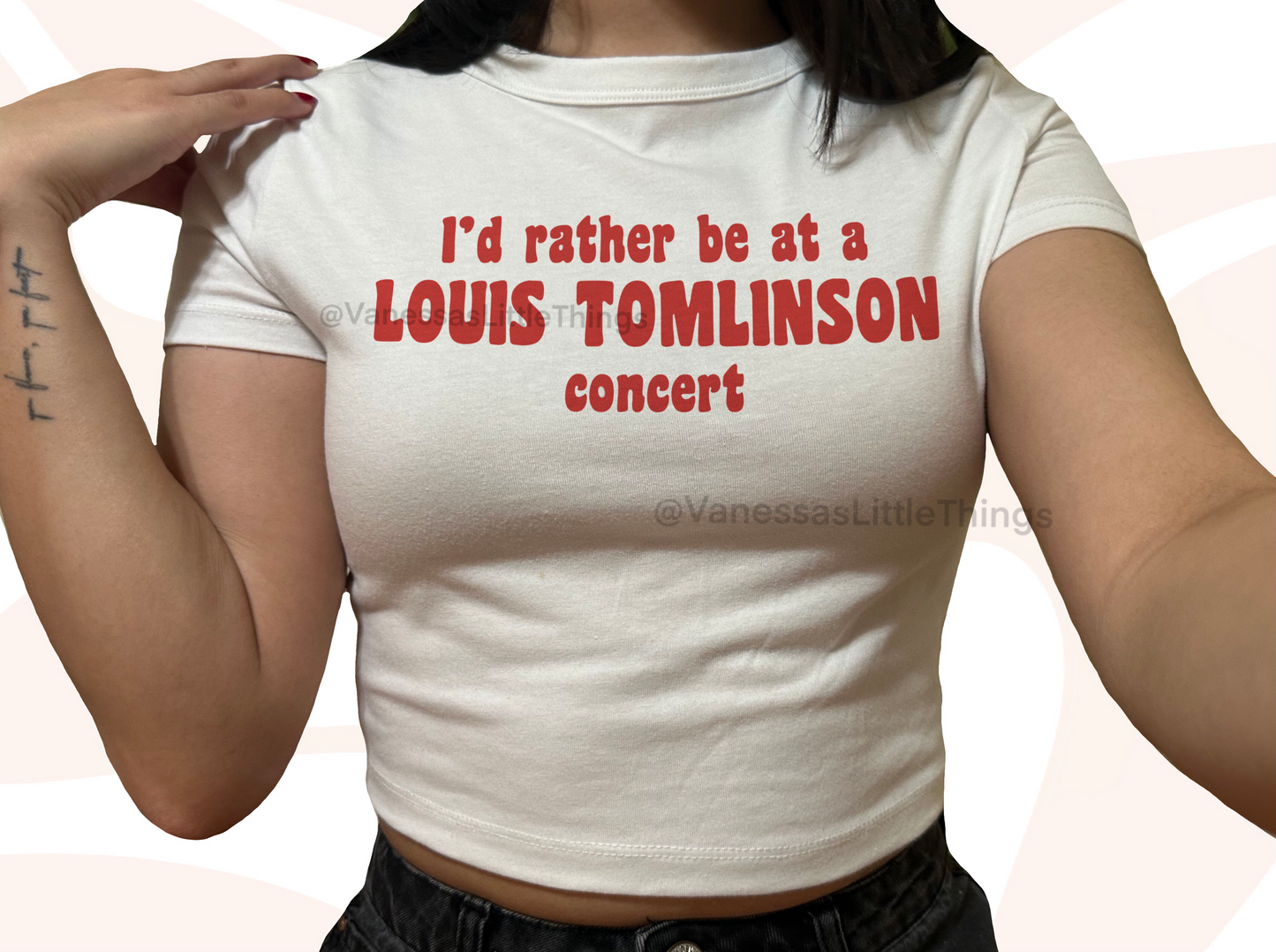 L T Concert Crop Top Baby Tee or T-Shirt