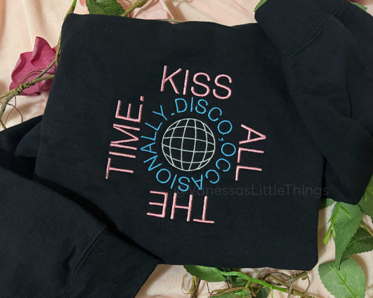 Embroidered Disco Kiss Crewneck Sweatshirt